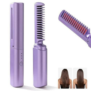 💜✨ SmoothGlam™ Portable Hair Straightening Comb ✨💜
